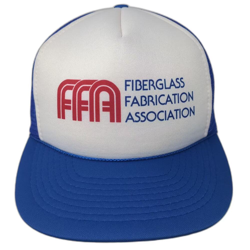 Players Trucker Hat Blue White L Mesh Back Snapback FFA Fiberglass Fabrication